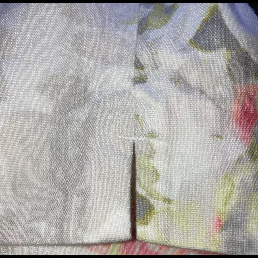 J. Jill Linen Stretch Floral Crop Pants Mid Rise Tapered Leg Pull-on women’s S￼ - Picture 6 of 7